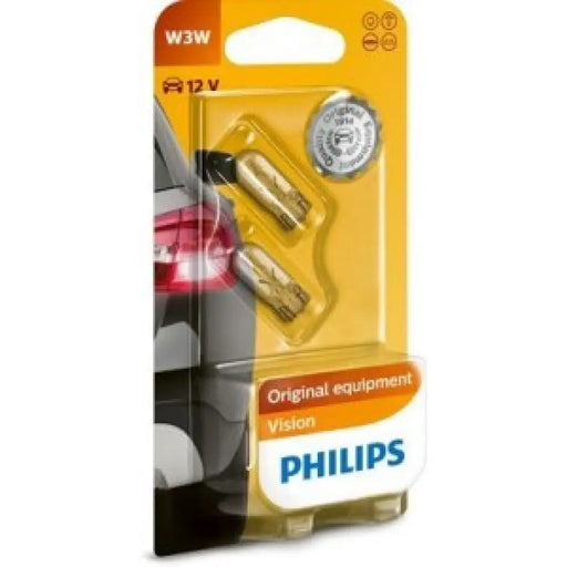 PHILIPS VISION W3W 3200K 3W 12V CARTON BLISTER X2 PCS