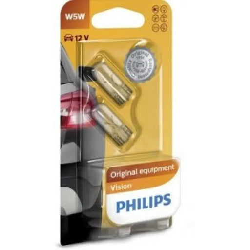 PHILIPS VISION W5W 3200K 5W 12V CARTON BLISTER X2 PCS