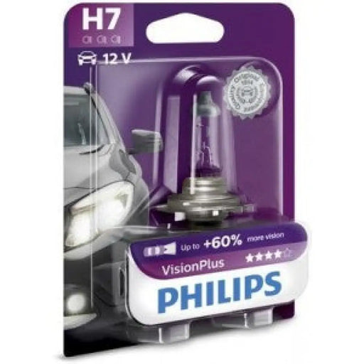 PHILIPS VISIONPLUS H7 3400K 55W 12V CARTON BLISTER 1 PCS