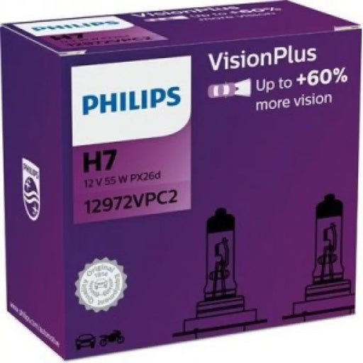 PHILIPS VISIONPLUS PLUS 60% H7 5000K 55W 12V CARTON BLISTER