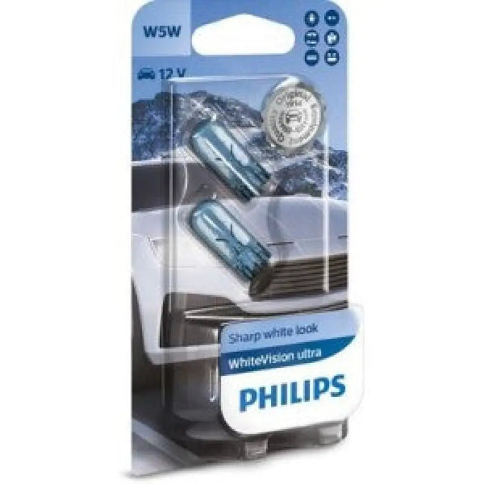 PHILIPS WHITE VISION ULTRA W5W 5000K 5W 12V CARTON BLISTER