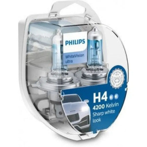 PHILIPS WHITEVISON ULTRA H4 5000K 55W/60W 12V CARTON BOX X2