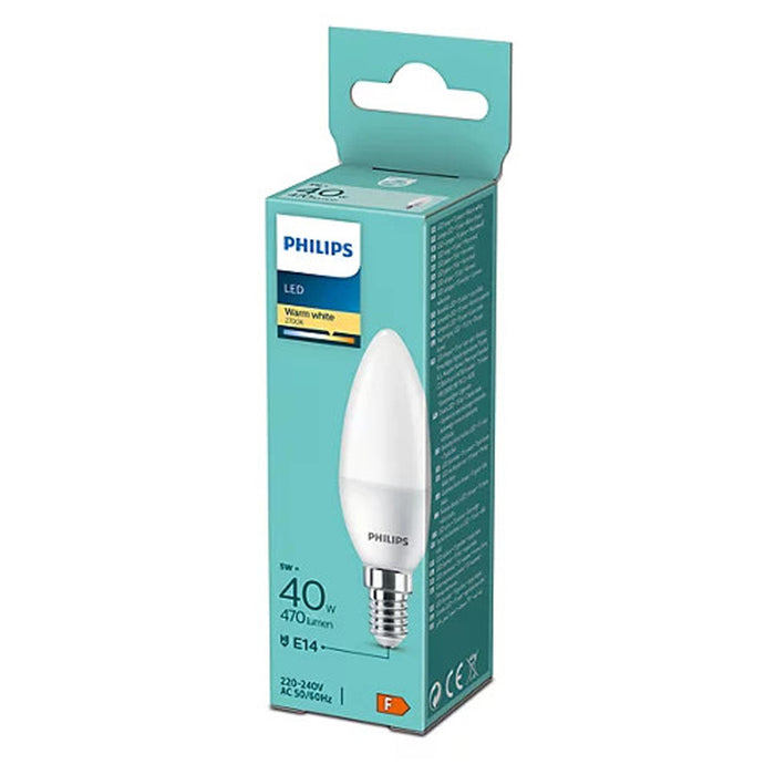 LED КРУШКА PHILIPS E14 4.9W 2700K СВЕЩ