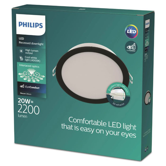 LED ПАНЕЛ 20W 4000K 2200LM КРЪГ ЧЕРЕН PHILIPS