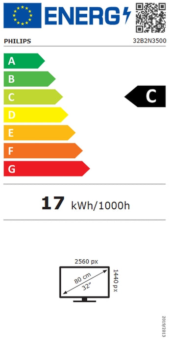 Philips 32B2N3500, 31.5" IPS WLED, 2560x1440@100Hz, 4ms GtG, 350cd m2, 1000:1, DCR 50M:1, Adaptive Sync, FlickerFree, SoftBlue, 2Wx2, Наклон, Регулиране на височината, Завъртане, Въртене, 2xHDMI, DP, USB хъб