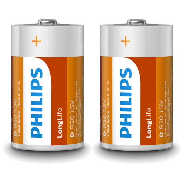БАТЕРИИ PHILIPS R20L2F/10 Dx2 LONGLIFE