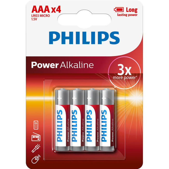 Philips Power Alkaline battery LR03 AAA, 4-blister
