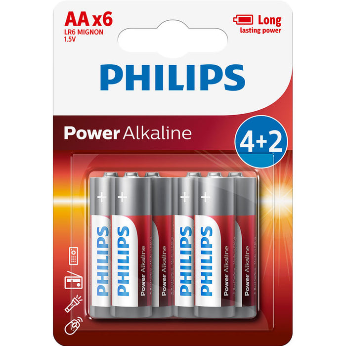 БАТЕРИИ PHILIPS POWERLIFE AA LR6P6BP/10