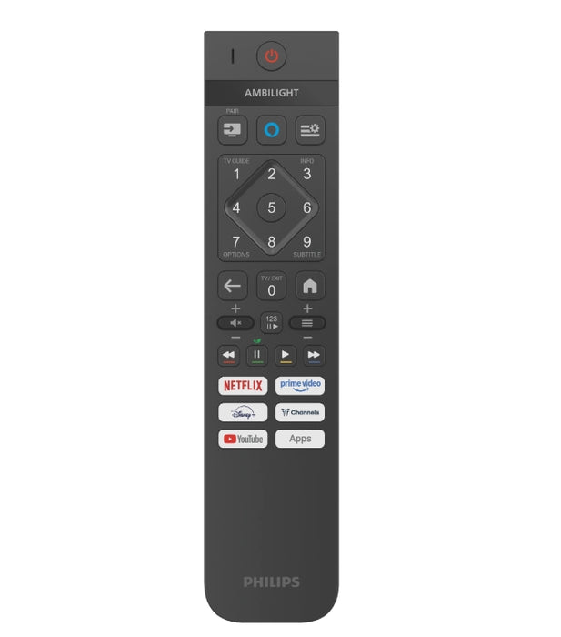 Philips 43PUS8510/12, 43" 4K Ultra HD QLED, 3840x2160p, DVB-T/T2/T2-HD/C/S/S2, 60Hz, Ambilight 3, Pixel Precise UHD, 90% DCI, HDR+, Titan OS, Dolby Atmos, Dolby Digital, VRR, 3*HDMI, 2*USB, 802.11ac, 20W RMS, черен