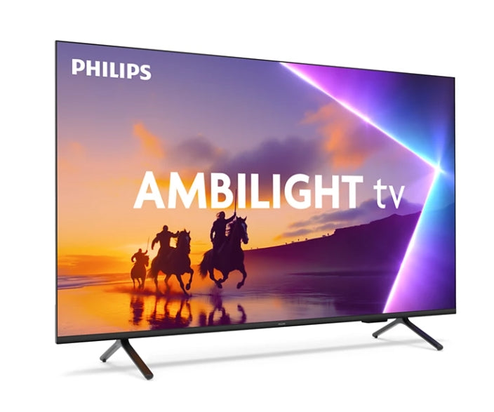Philips 43PUS8510/12, 43" 4K Ultra HD QLED, 3840x2160p, DVB-T/T2/T2-HD/C/S/S2, 60Hz, Ambilight 3, Pixel Precise UHD, 90% DCI, HDR+, Titan OS, Dolby Atmos, Dolby Digital, VRR, 3*HDMI, 2*USB, 802.11ac, 20W RMS, черен
