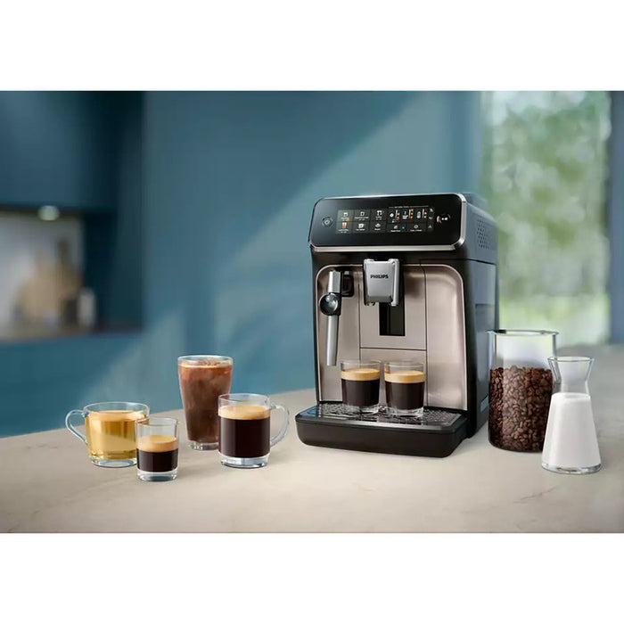 Кафеавтомат PHILIPS SERIES 3300 EP3321/40 ТЕХНОЛОГИЯ Silent Brew 1800.00 ml, 15.00 bar, ОПЦИЯ ЗА МЛЯНО КАФЕ, ЧЕРЕН ГЛАНЦ