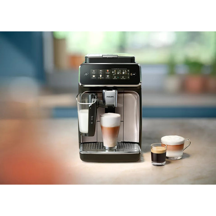 Кафеавтомат PHILIPS SERIES 3300 EP3321/40 ТЕХНОЛОГИЯ Silent Brew 1800.00 ml, 15.00 bar, ОПЦИЯ ЗА МЛЯНО КАФЕ, ЧЕРЕН ГЛАНЦ