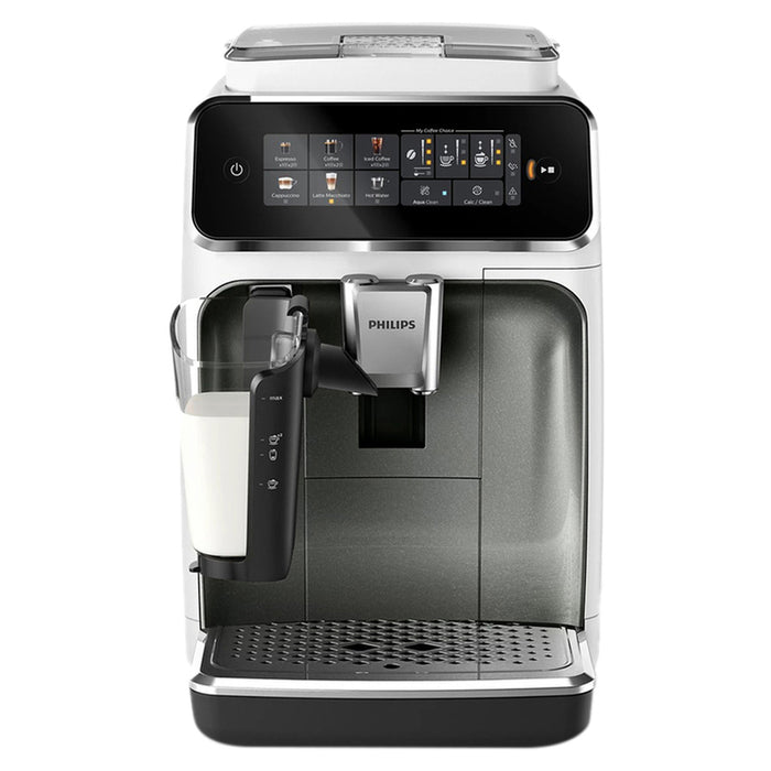 Кафеавтомат PHILIPS LatteGO EP3343/70 SilentBrew технология 1800.00 ml, АВТОМАТИЧНА КАПУЧИНО СИСТЕМА, 15.00 bar, ОПЦИЯ ЗА МЛЯНО КАФЕ, БЯЛ