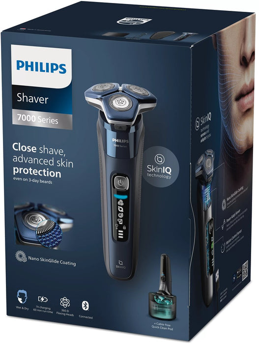 Philips SHAVER Series 7000 S7885/50 мъжка самобръсначка Ротационна самобръсначка Тример Черен, Син