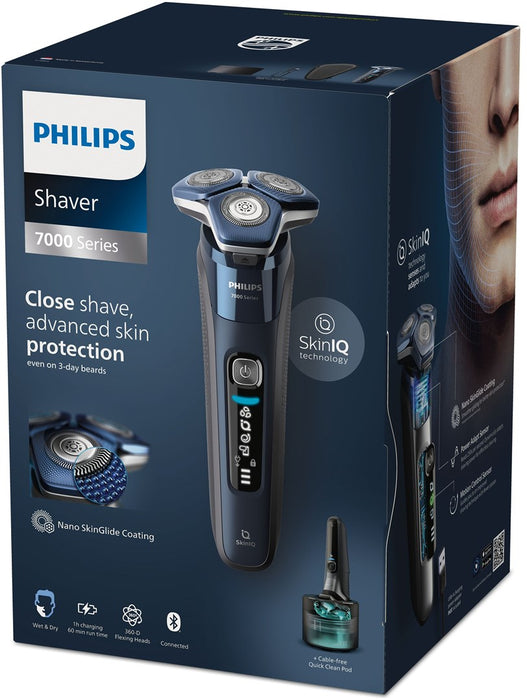 Philips SHAVER Series 7000 S7885/50 мъжка самобръсначка Ротационна самобръсначка Тример Черен, Син