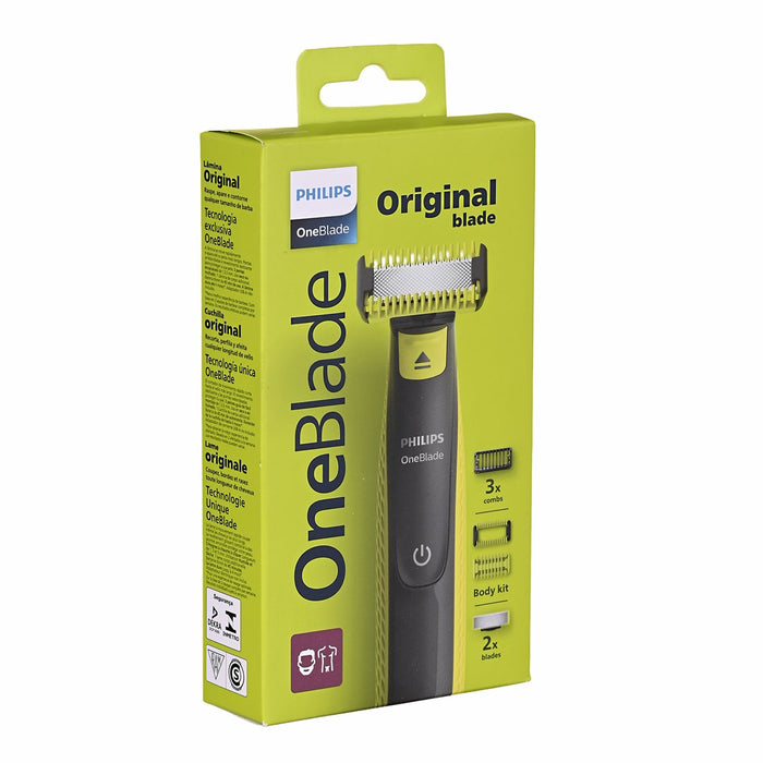 Philips Norelco OneBlade QP2824/10 мъжка самобръсначка Самобръсначка с фолио Тример Сив, Лайм