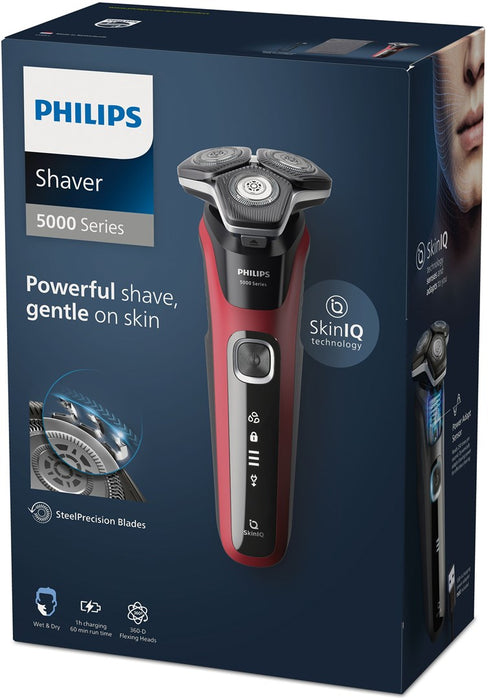 Philips SHAVER Series 5000 S5883/10 мъжка самобръсначка Ротационна самобръсначка Тример Черен, Червен