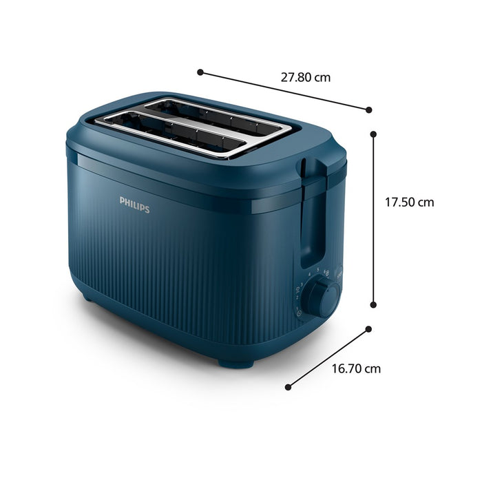 Тостер Philips 3000 series HD2511/70, 8 бр., 2 филии, 830 W, син
