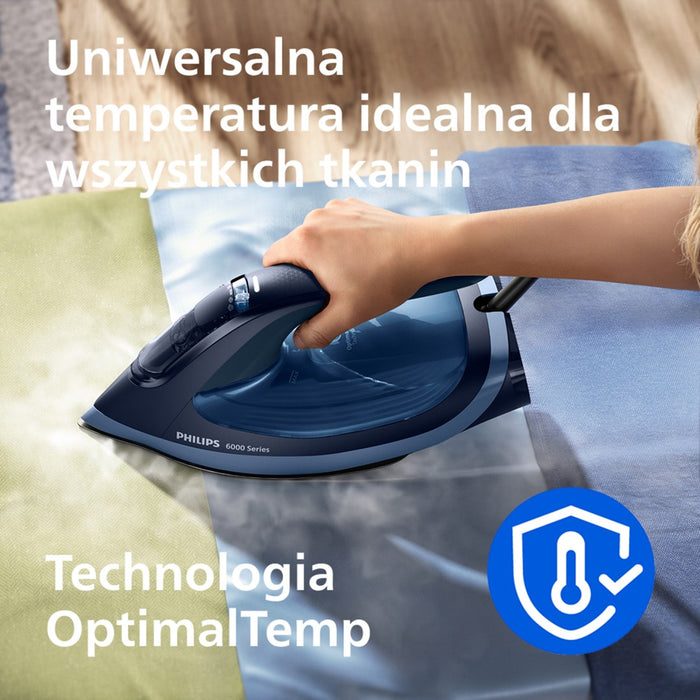 Ютия Philips 6000 series DST6120/20 Парна ютия Плоча SteamGlide Plus 2600 W Синя