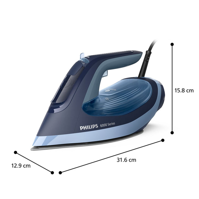Ютия Philips 6000 series DST6120/20 Парна ютия Плоча SteamGlide Plus 2600 W Синя