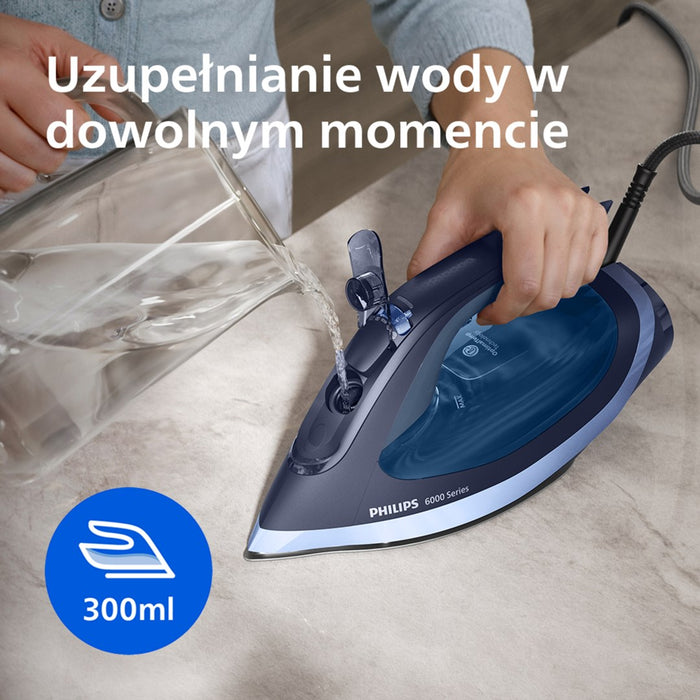 Ютия Philips 6000 series DST6120/20 Парна ютия Плоча SteamGlide Plus 2600 W Синя