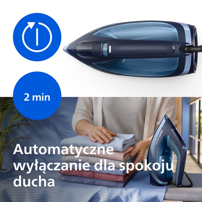 Ютия Philips 6000 series DST6120/20 Парна ютия Плоча SteamGlide Plus 2600 W Синя