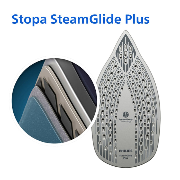 Ютия Philips 6000 series DST6120/20 Парна ютия Плоча SteamGlide Plus 2600 W Синя