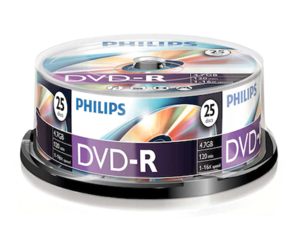 Philips DVD-R 4.7GB, 16X, 25 броя в ш-л