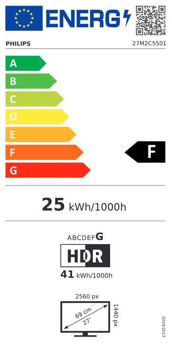 Гейминг монитор Philips - Evnia 5000 27M2C5501, 27'', QHD, 180Hz, 1ms, Curved