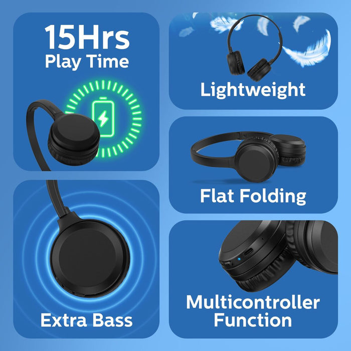 Слушалки Philips TAH1108BK Черен
