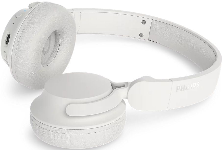 Безжични слушалки с микрофон Philips - TAH4500, ANC, бели
