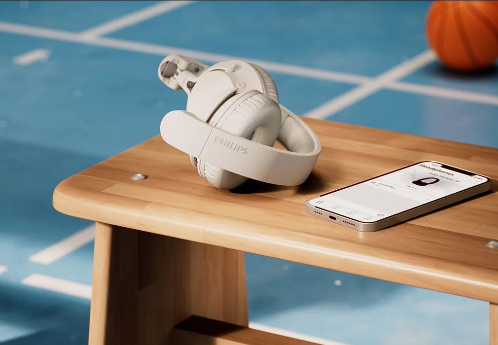 Безжични слушалки с микрофон Philips - TAH4500, ANC, бели