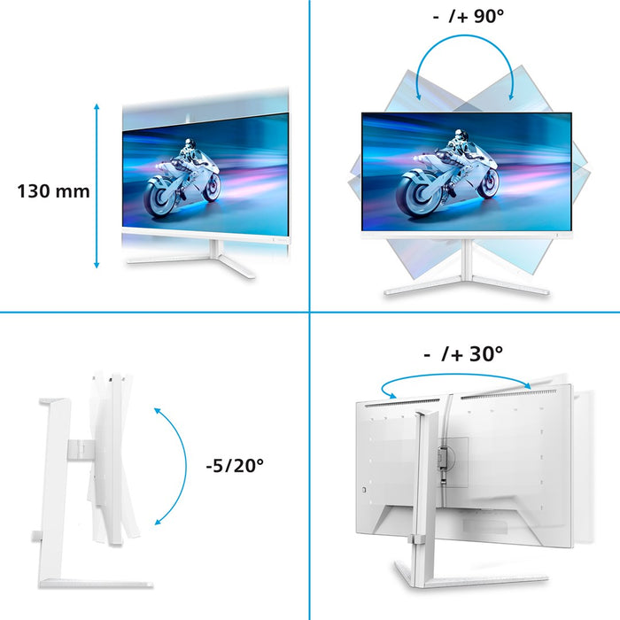 Philips Evnia 6000 27M2N6501L/00 компютърен монитор 67,3 см (26,5") 2560 x 1440 пиксела Quad HD QD-OLED Бял