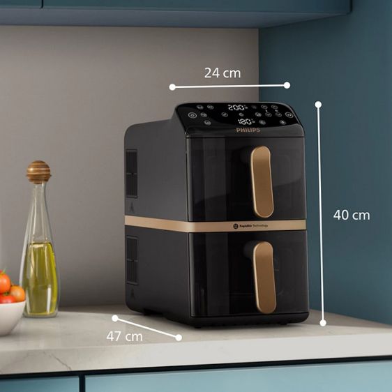 Фритюрник PHILIPS NA462/70 Airfryer 4000 Series, 10 л, двойна кошница