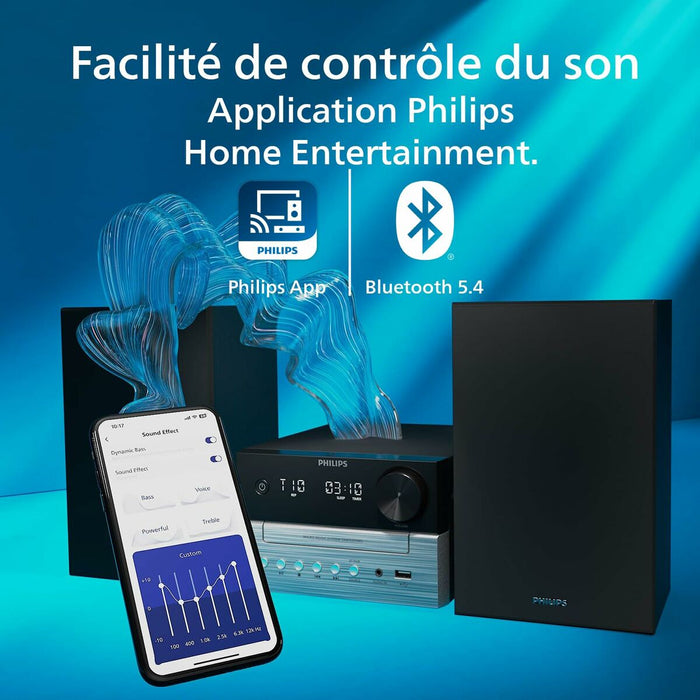 PHILIPS Микро музикална система TAM3205 Bluetooth CD MP3-CD USB FM 18 W