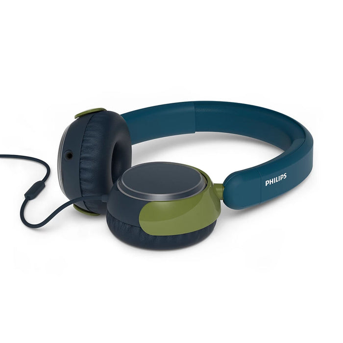Максималната сила на звука на детските Bluetooth слушалки PHILIPS е ограничена до 85 dB кристално синьо