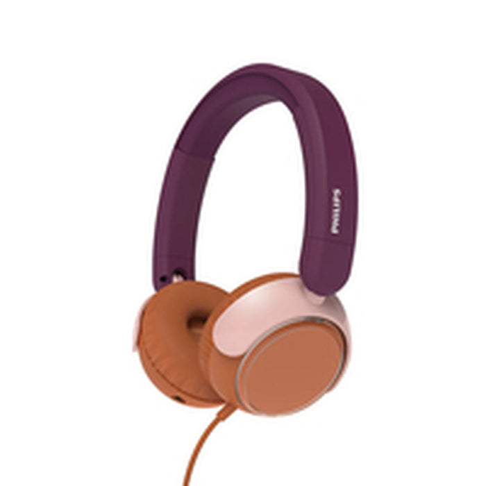 Детски Bluetooth слушалки PHILIPS максимална сила на звука, ограничена до 85 dB магента лилаво