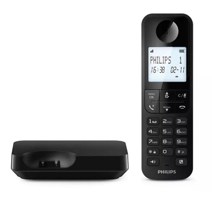 Безжичен телефон Philips D2701B Черен