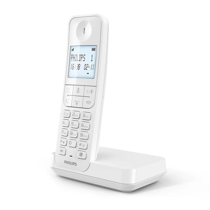 Безжичен телефон Philips D2701W Бял