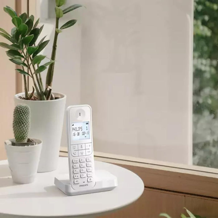 Безжичен телефон Philips D2701W Бял