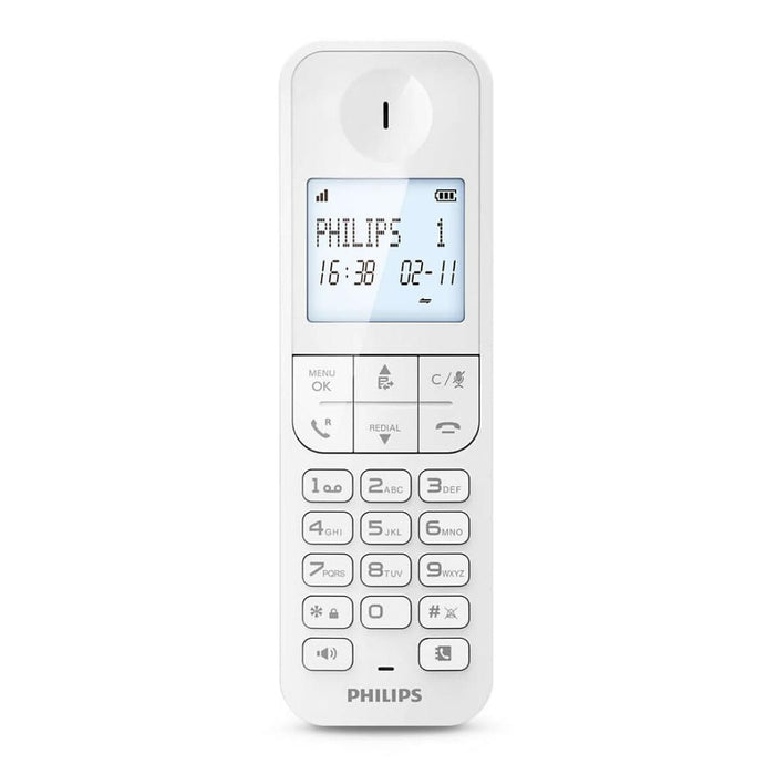Безжичен телефон Philips D2701W Бял