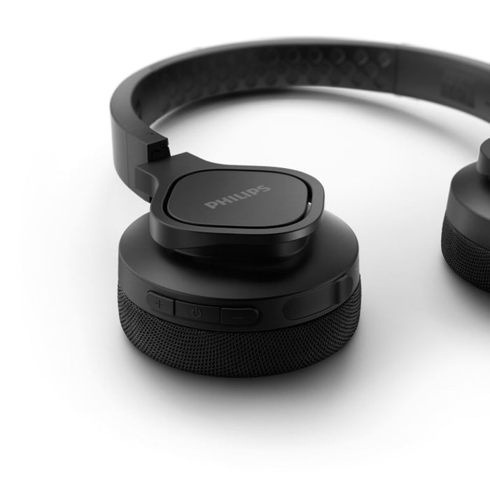 PHILIPS Безжични спортни слушалки с микрофон черни