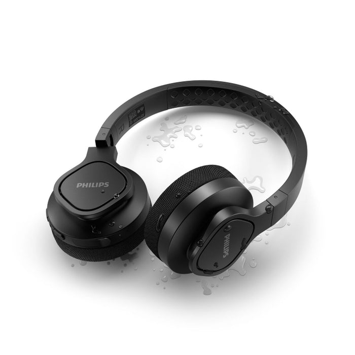 PHILIPS Безжични спортни слушалки с микрофон черни