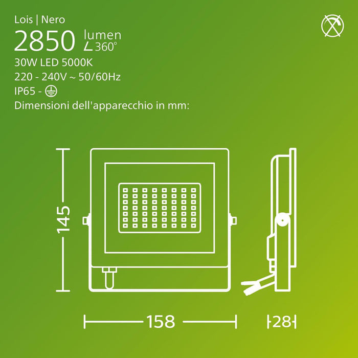 Фокус на Прожектор Philips Черен 30 W F (5000 K)