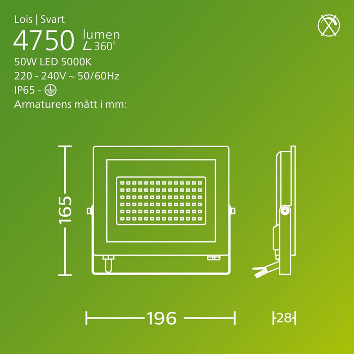 Фокус на Прожектор Philips Черен 50 W F