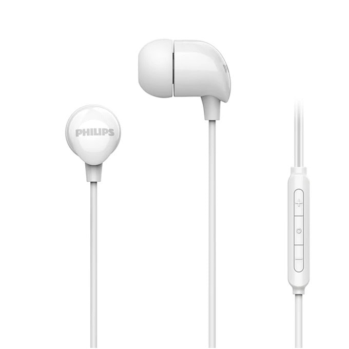 Слушалки за поставяне в ушите PHILIPS с микрофон 8.6mm драйвери бели