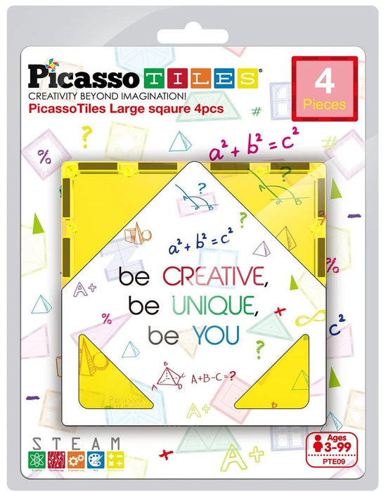 Конструктор допълнение Picasso Tiles - Големи квадрати, 4 части