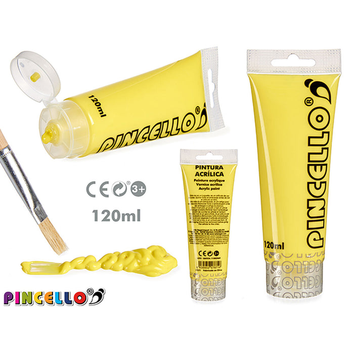 Акрилна боя Pincello Жълт 120 ml