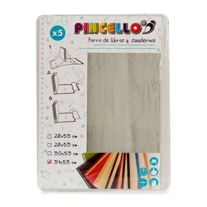 Лепяща се Корица за Книги Pincello Прозрачен 1 x 31 x 53 cm (36 броя)