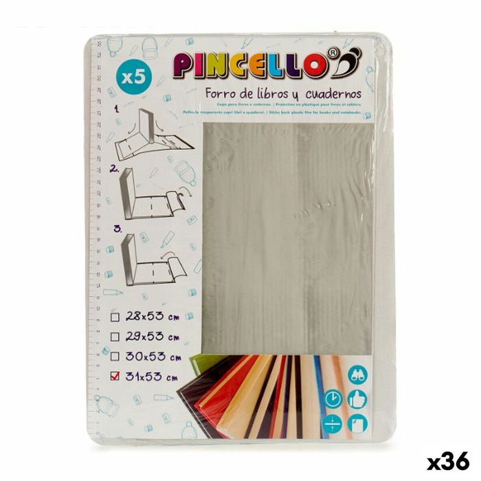 Лепяща се Корица за Книги Pincello Прозрачен 1 x 31 x 53 cm (36 броя)